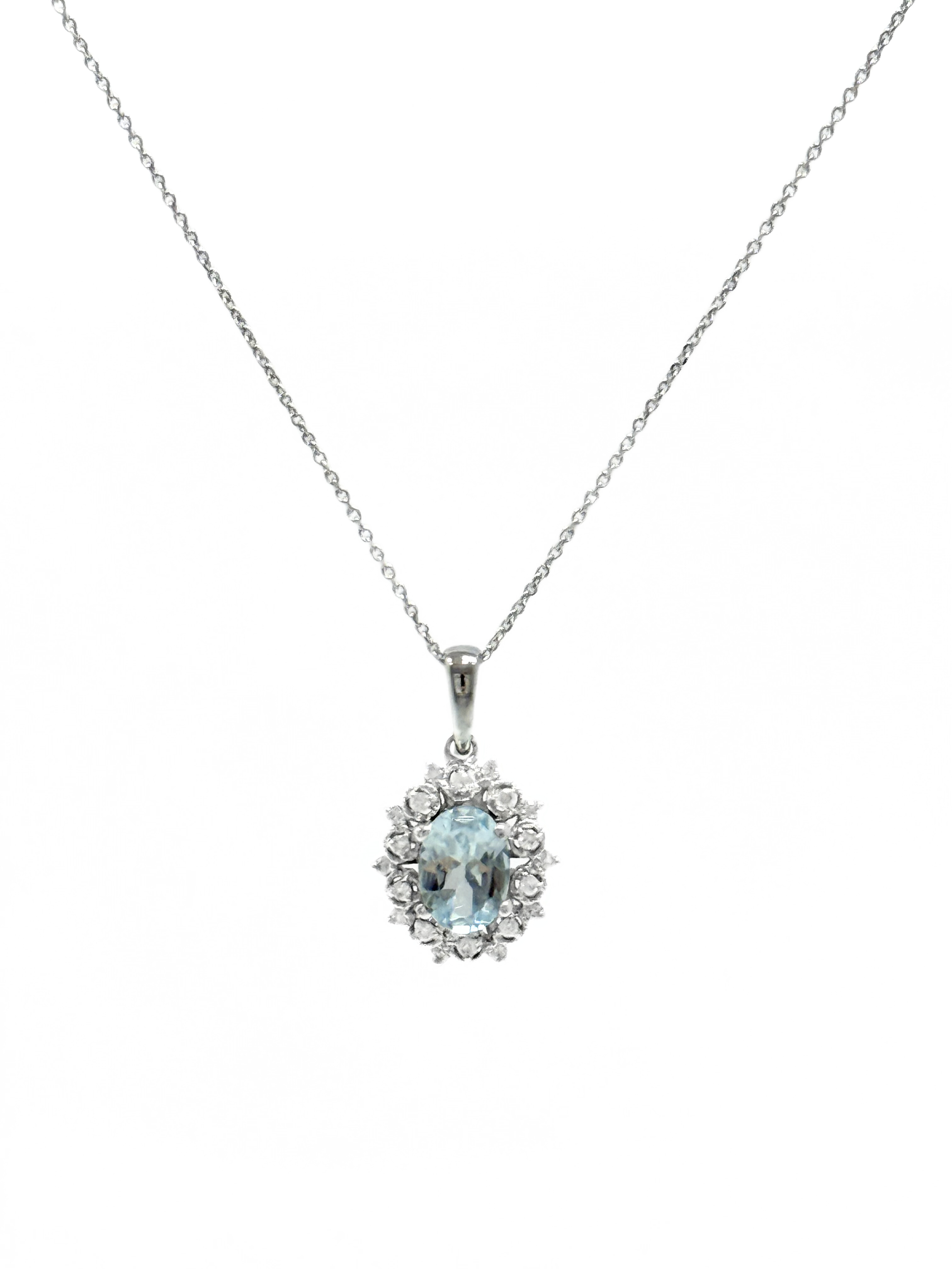 AQUA PENDANT W/CHAIN-P41992